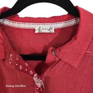 FREE PEOPLE Red Women's Pajama Sleep Shirt